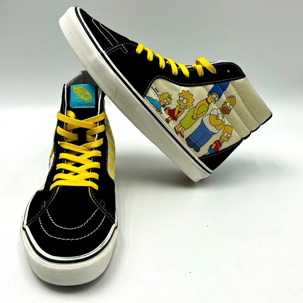 VANS X THE SIMPSONS SK8-HI MENS SIZE 11 SAMPLE SNEAKERS BLACK YELLOW BLUE